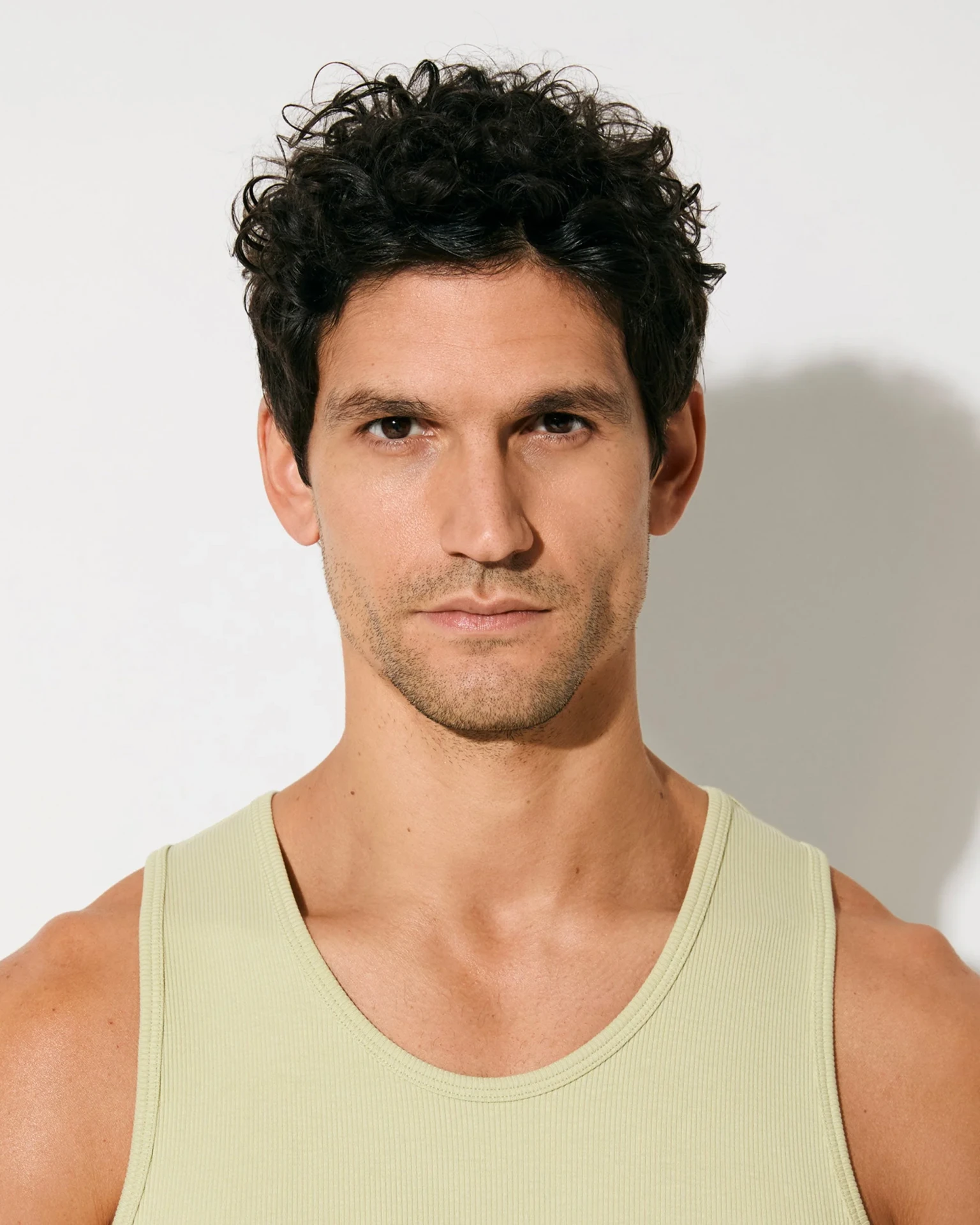 M - RIB TANK TOP IN LEMON GRASS