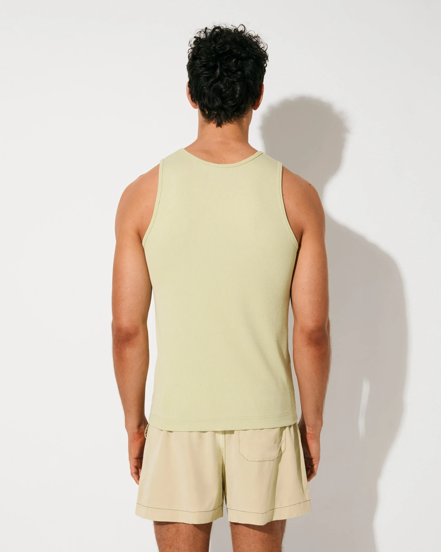 M - RIB TANK TOP IN LEMON GRASS