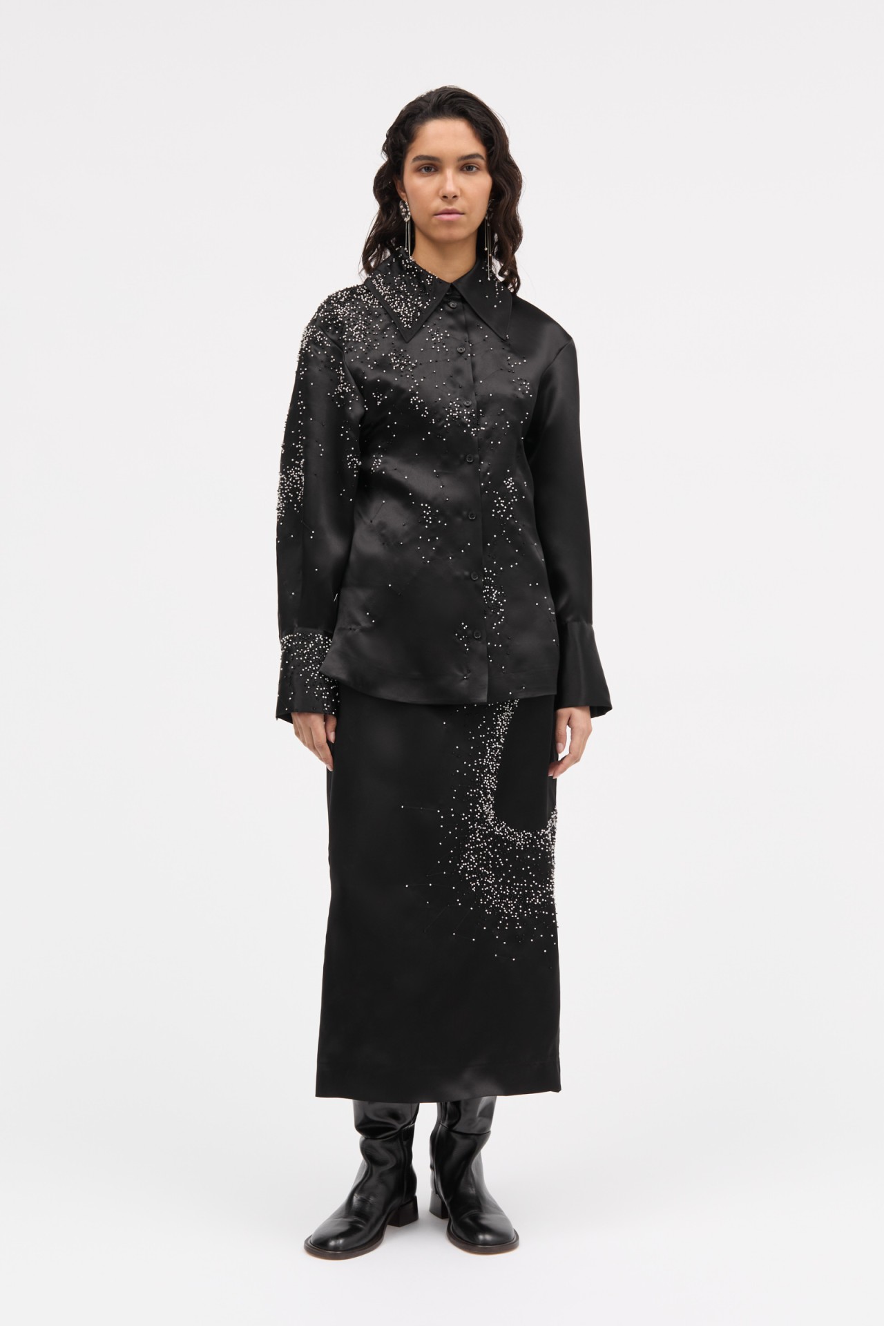 SALL SILK SHIRT IN BLACK