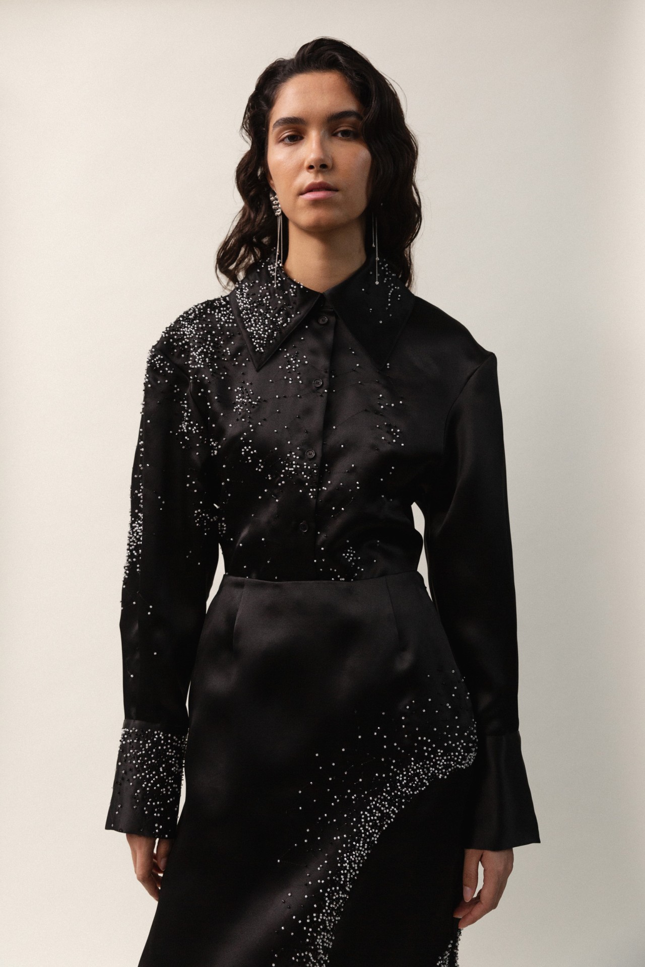 SALL SILK SHIRT IN BLACK