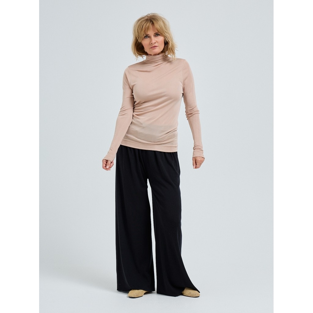 SHEER ROLL NECK IN ROSIE BEIGE
