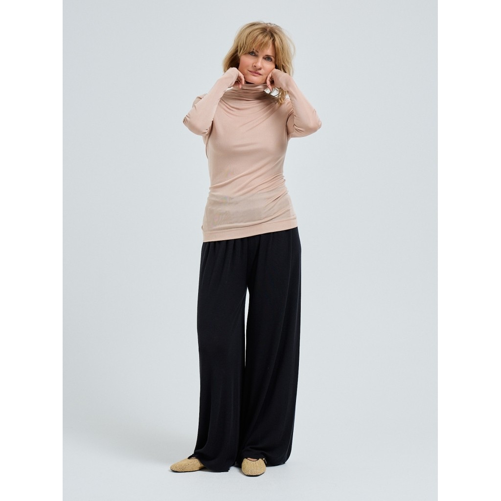 SHEER ROLL NECK IN ROSIE BEIGE