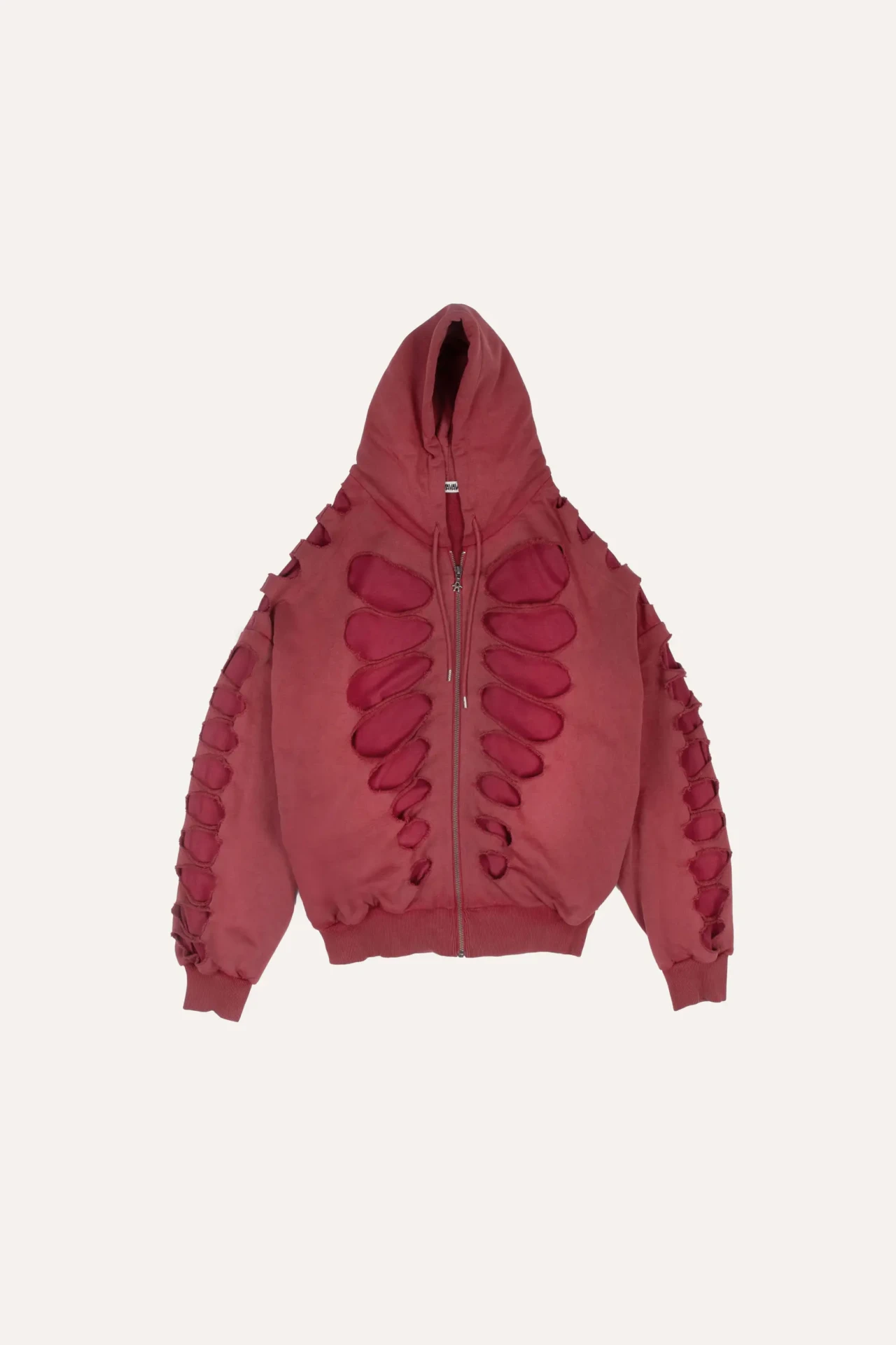 AVAVAV SHOULDERLESS HOODIE CUT- OUT RED