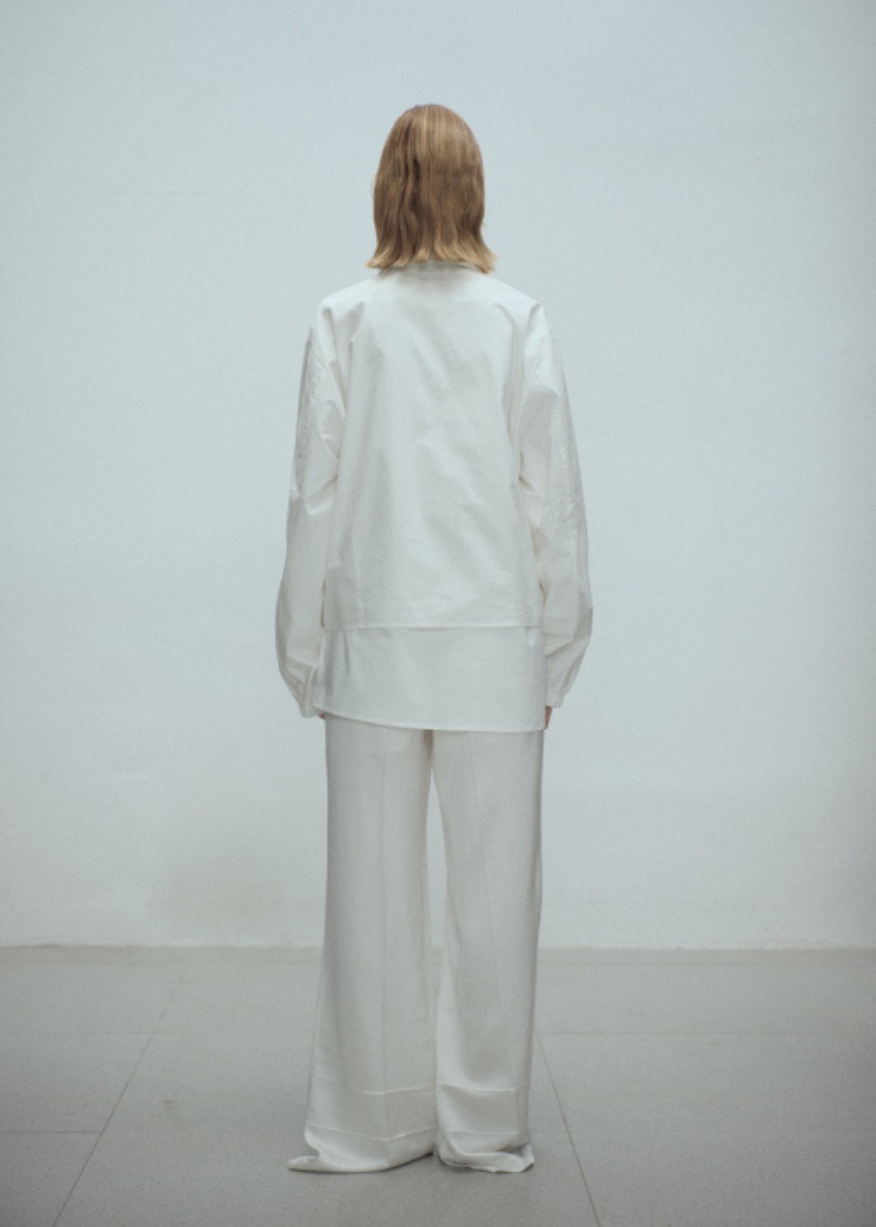 SORA SATIN TROUSERS WHITE