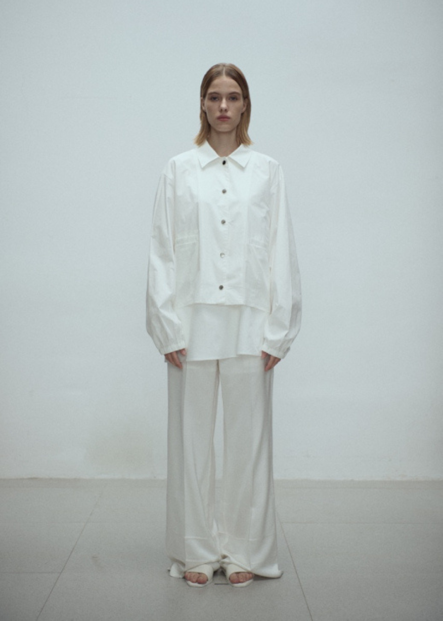 SORA SATIN TROUSERS WHITE