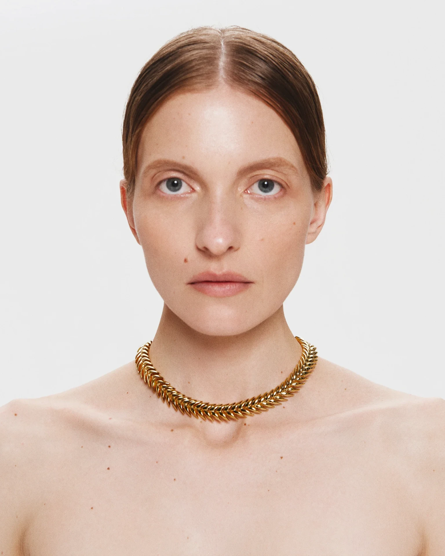 SPIKELET NECKLACE IN GOLD AW25