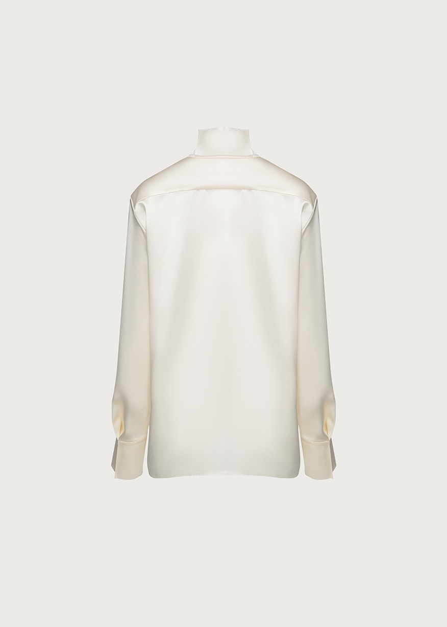 STAND-COLLAR BLOUSE VANILLA