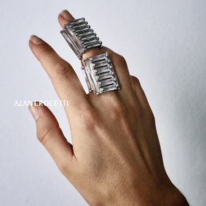 MAXI CRYSTALLISED ARMOUR RING