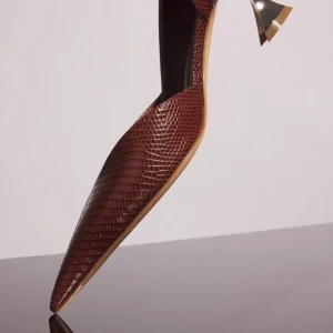 DARK BROWN LEATHER FANG 55 PUMP