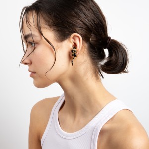 BLOWN CHARM EAR CUFF BLACK SR - GD 