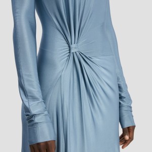 LONG SLEEVE TWIST DETAIL GOWN 