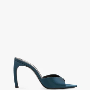 HARLOW OPEN TOE MULE IN TEAL BLUE