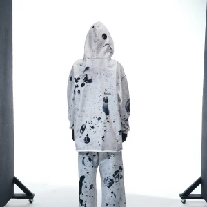 HOODIE “BLACK AND WHITE MELANGE”