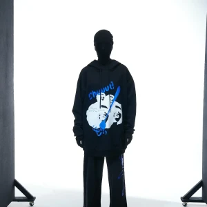 HOODIE “TEMPORARY STUFF” IN BLACK