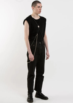 BACKPACK HARNESS IN BLACK AND SILVER