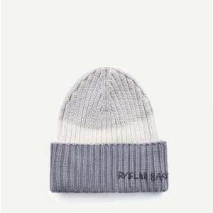 BEANIE HAT CREM/GREY