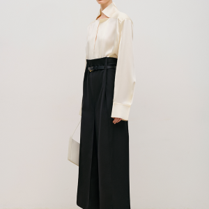 BELTED SQUARE CULOTTES BLACK