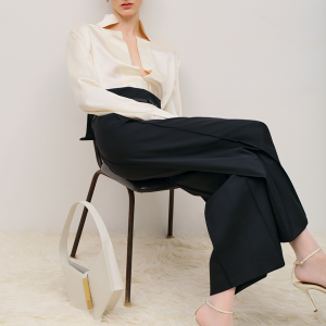 BELTED SQUARE CULOTTES BLACK