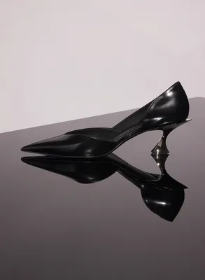 BLACK LEATHER FANG 55 PUMP 