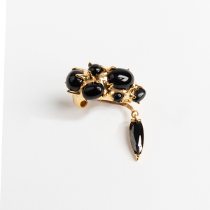 BLOWN CHARM EAR CUFF BLACK SL - GD