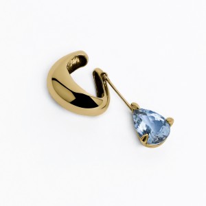 BLOWN DROP EAR CUFF - SKY TOPAZ  GOLD VERMEIL