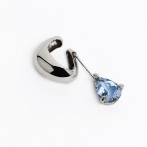 BLOWN DROP EAR CUFF - SKY TOPAZ IN SILVER