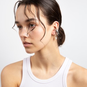 BLOWN DROP SPIKE EAR CUFF -FRESHWATER PEARL -SR.RH