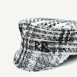 CHECK BAKER BOY CAP IN BLACK/WHITE