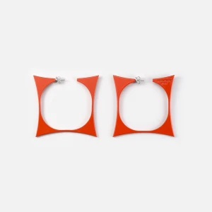 CHUNK EAR HOOPS CORAL