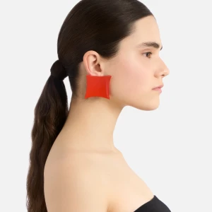 CHUNK EARRINGS LARGE CORAL 