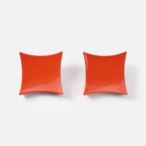 CHUNK EARRINGS LARGE CORAL 