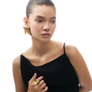 CHUNK EARRINGS LARGE  VINTAGE GOLD