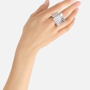 CHUNK RING PAVE/SILVER ENCRUSTED