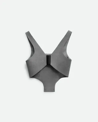 CORSET TOP IN LIGHT GREY MELANGE