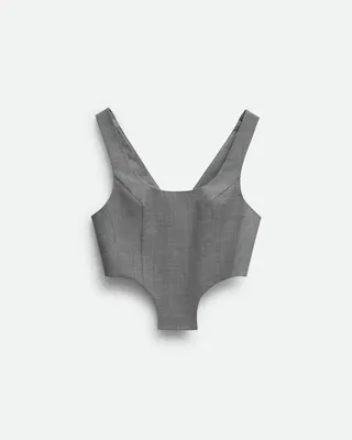 CORSET TOP IN LIGHT GREY MELANGE