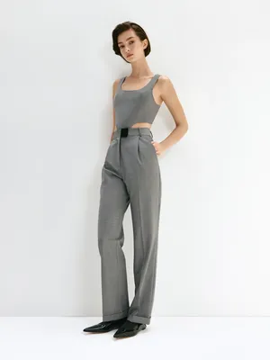 CORSET TOP IN LIGHT GREY MELANGE