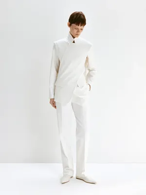 CROSSED JACKET IN WHITE