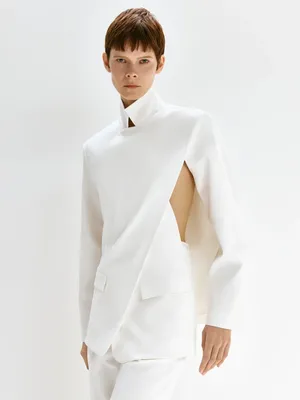 CROSSED JACKET IN WHITE