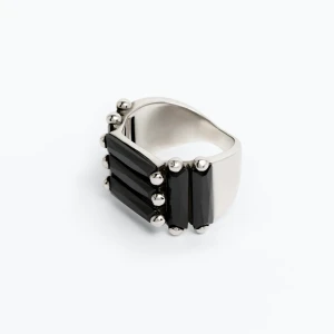 CRYSTALLISED ARMOUR RING BLKCZ - RH
