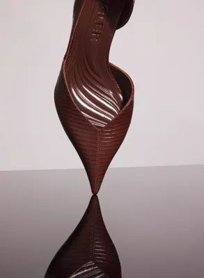 DARK BROWN LEATHER FANG 55 PUMP