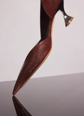 DARK BROWN LEATHER FANG 55 PUMP