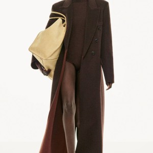 DOUBLE FACED OVERCOAT IN DARK CHOCOLATE 