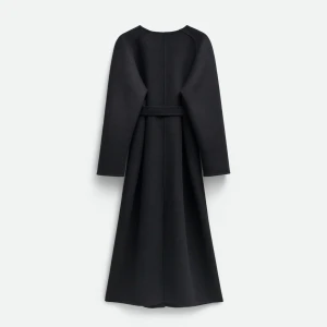 DOUBLE LONG COAT IN BLACK