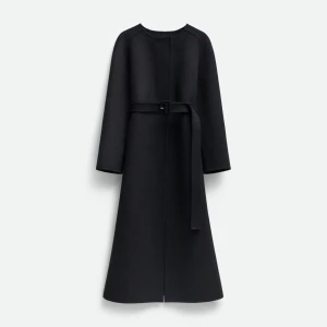 DOUBLE LONG COAT IN BLACK