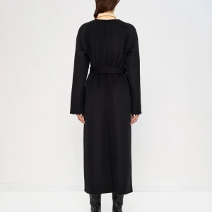 DOUBLE LONG COAT IN BLACK