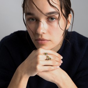 DROPLET RING OLIVE GREEN - RH