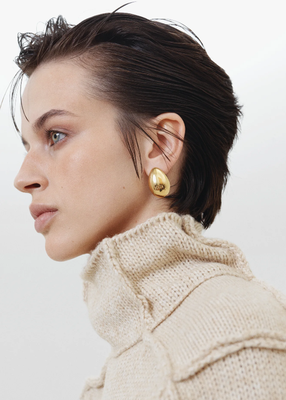 EGG MONO EARRING GOLD MEDIUM 