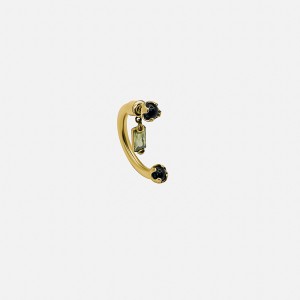 FANTASY GREEN CHARM EARRING SINGLE IN GOLD VERMEIL