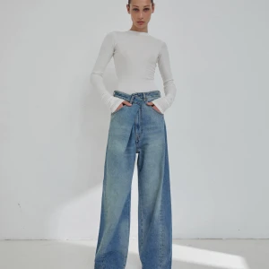 INES - FOLD OVER DENIM IN LIGHT WASH