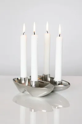 FOUR CANDLE HOLDER IN SILVER